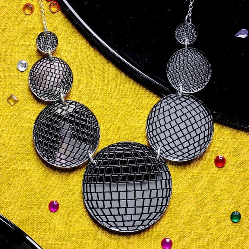 Disco ball necklace