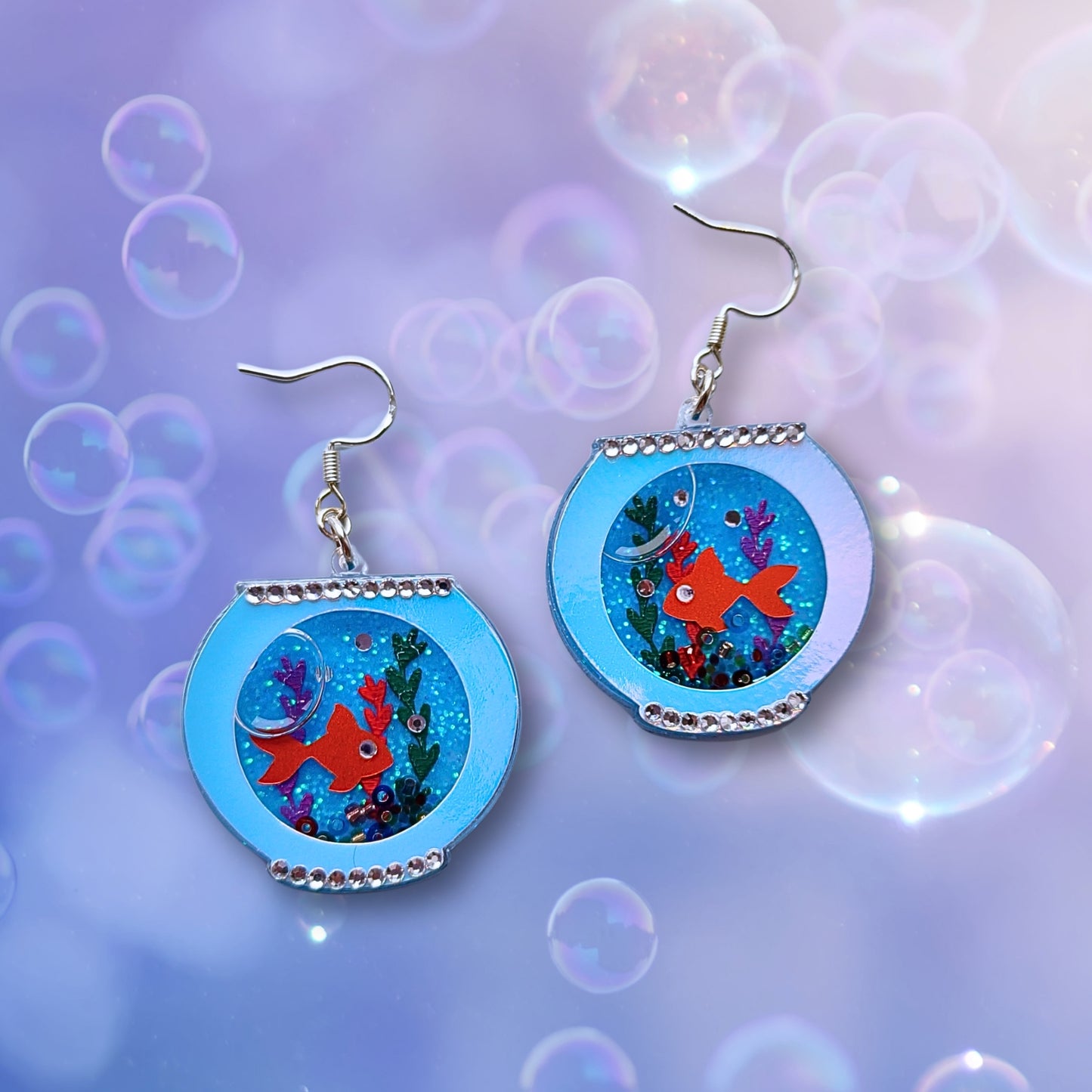 Fish bowl earrings
