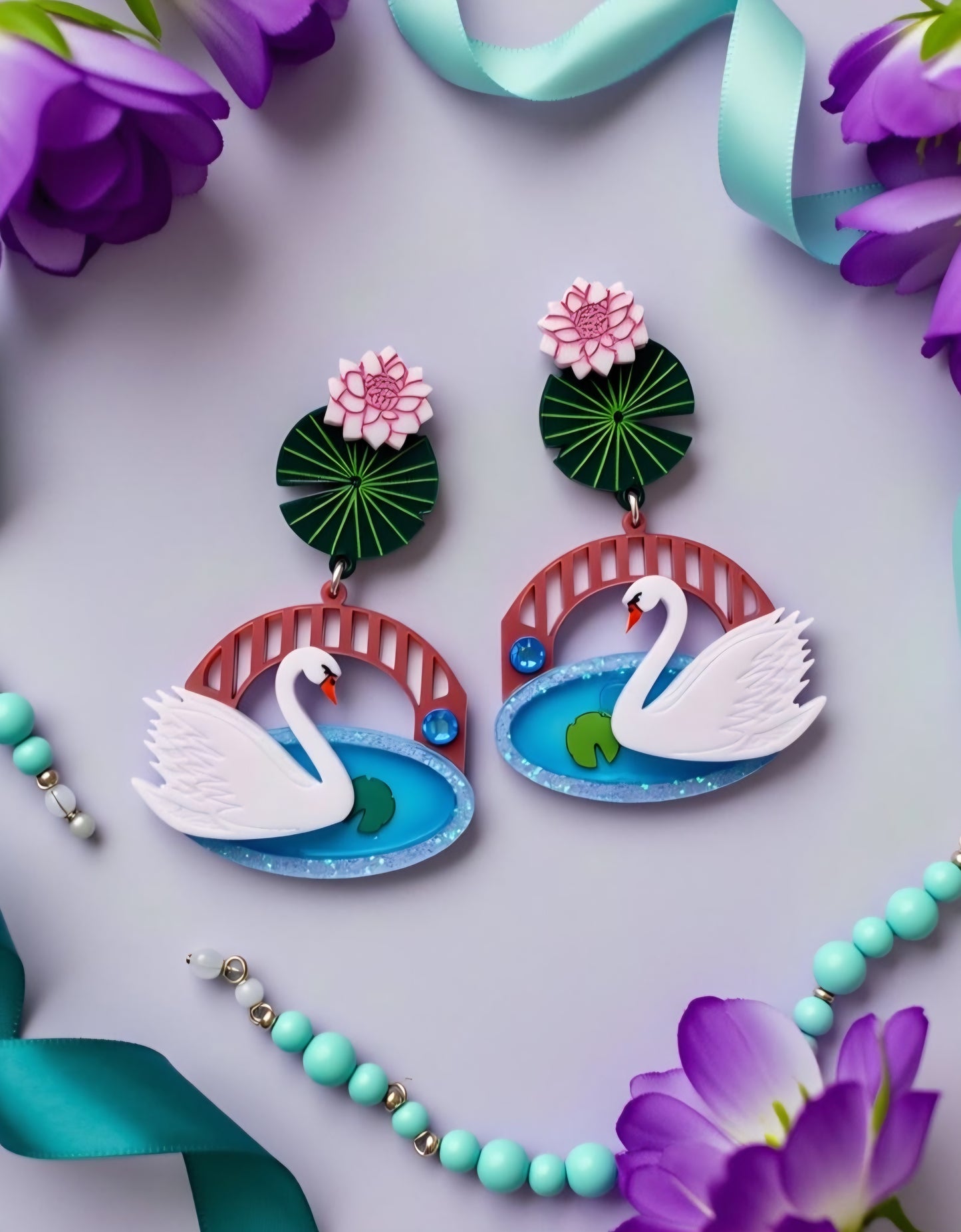 Swanning around earrings