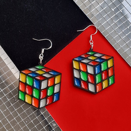 Rubiks earrings