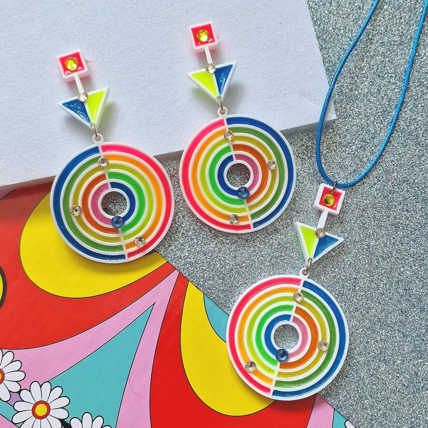 Abstract glow earrings