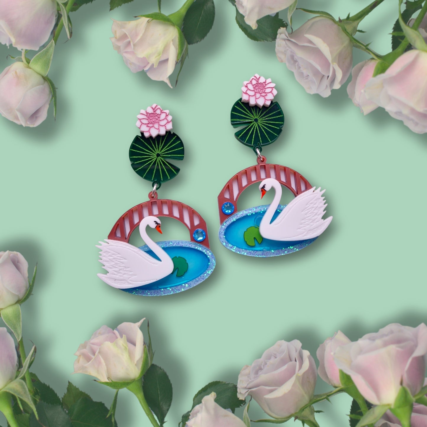 Swanning around earrings