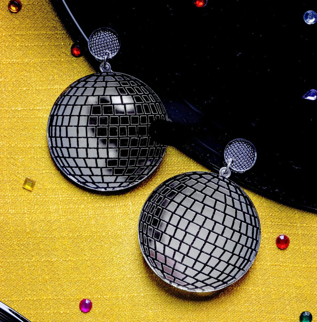 Disco ball earrings